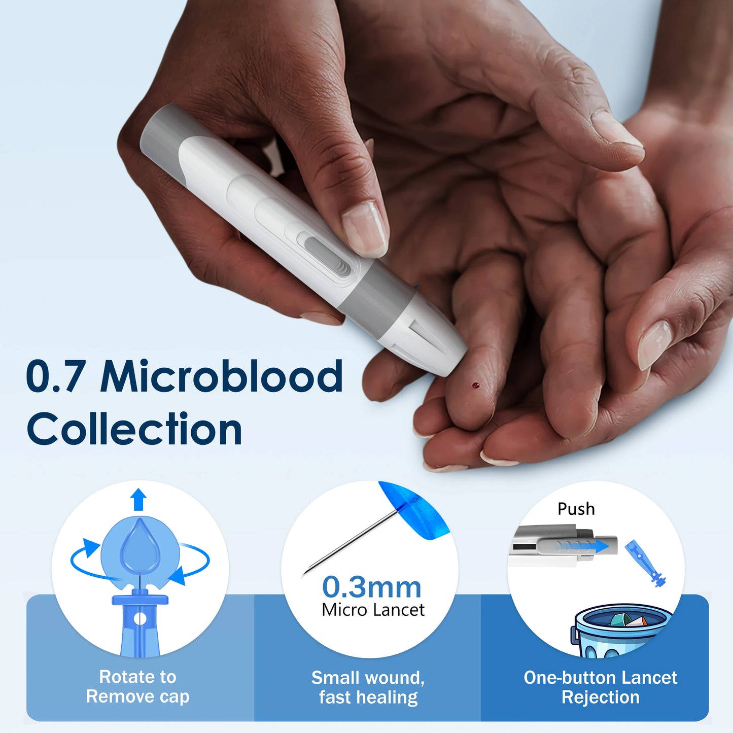 Linksun Blood Glucose Meter G-425-2 50/100 Test Strips Glucosemeter Digital Diabetes Testing Kit Blood Glucose Monitoring System