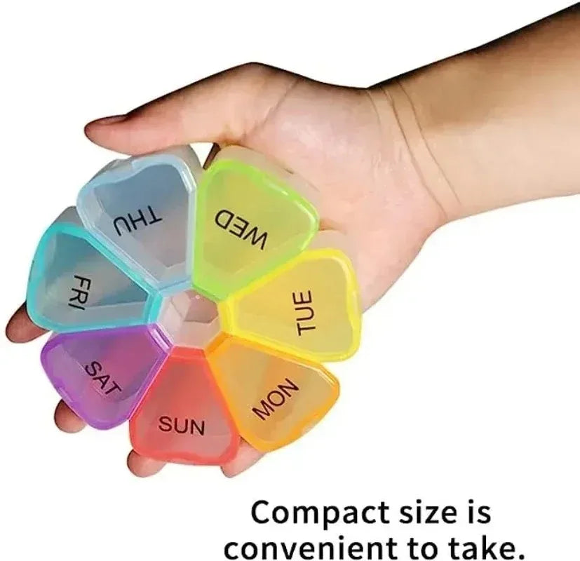 New 7 Days Round Portable Medicine Pill Box Mini Small Travel Vitamin Cases Container Organizer Storage Tablet Fish Oils Tools