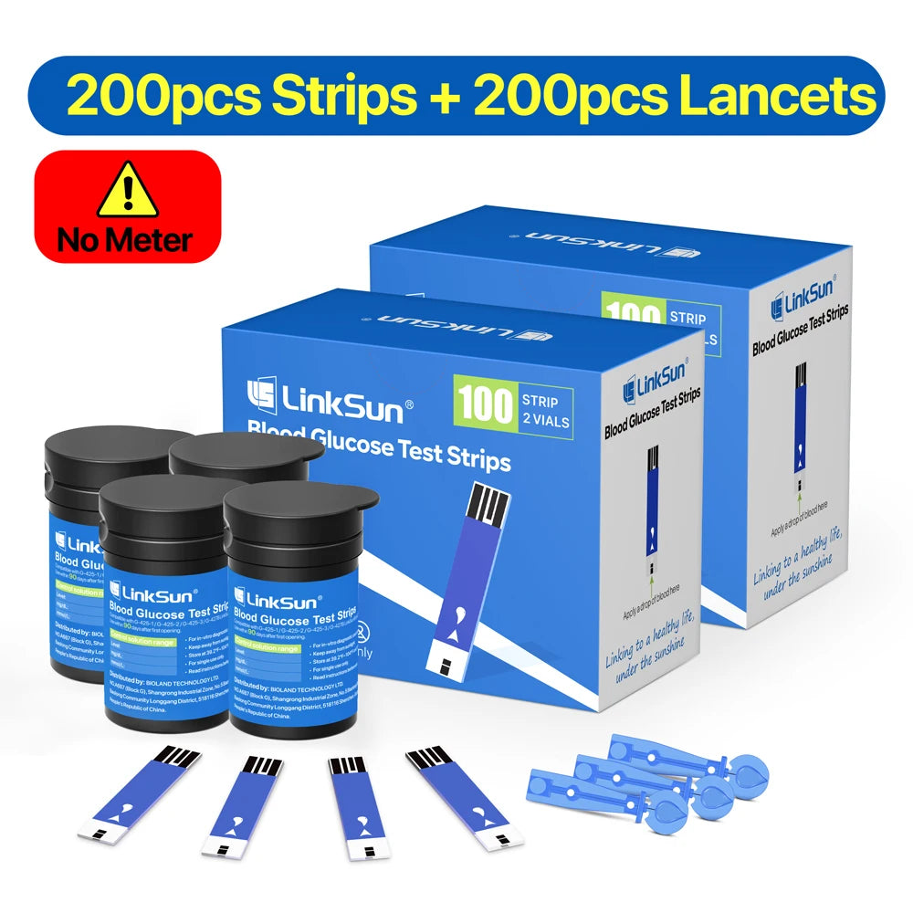 Linksun Blood Glucose Meter G-425-2 50/100 Test Strips Glucosemeter Digital Diabetes Testing Kit Blood Glucose Monitoring System