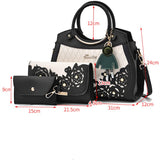 3 Piece Hollow Out Floral Handbag Set