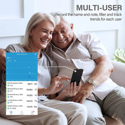 Wireless Bluetooth Smart Blood Pressure Monitor Uppr Arm Cuff BP Machine with ECG Monitor and EKG Free APP Support