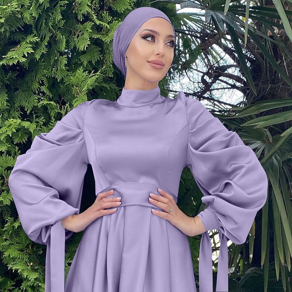 Satin Bow Sleeve Abaya