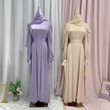 Satin Bow Sleeve Abaya