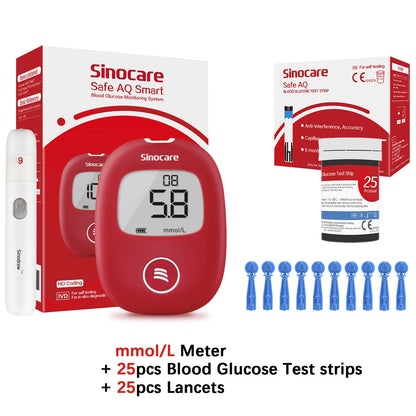 Safe AQ Blood Glucose Meter with Test Strips and Lancets Diabetes Blood Sugar Monitor Glucometer Get results fast 0.6μL sample