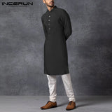 Long Button-Down Kurta Top