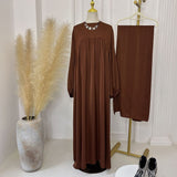 Solid Abaya With Hijab