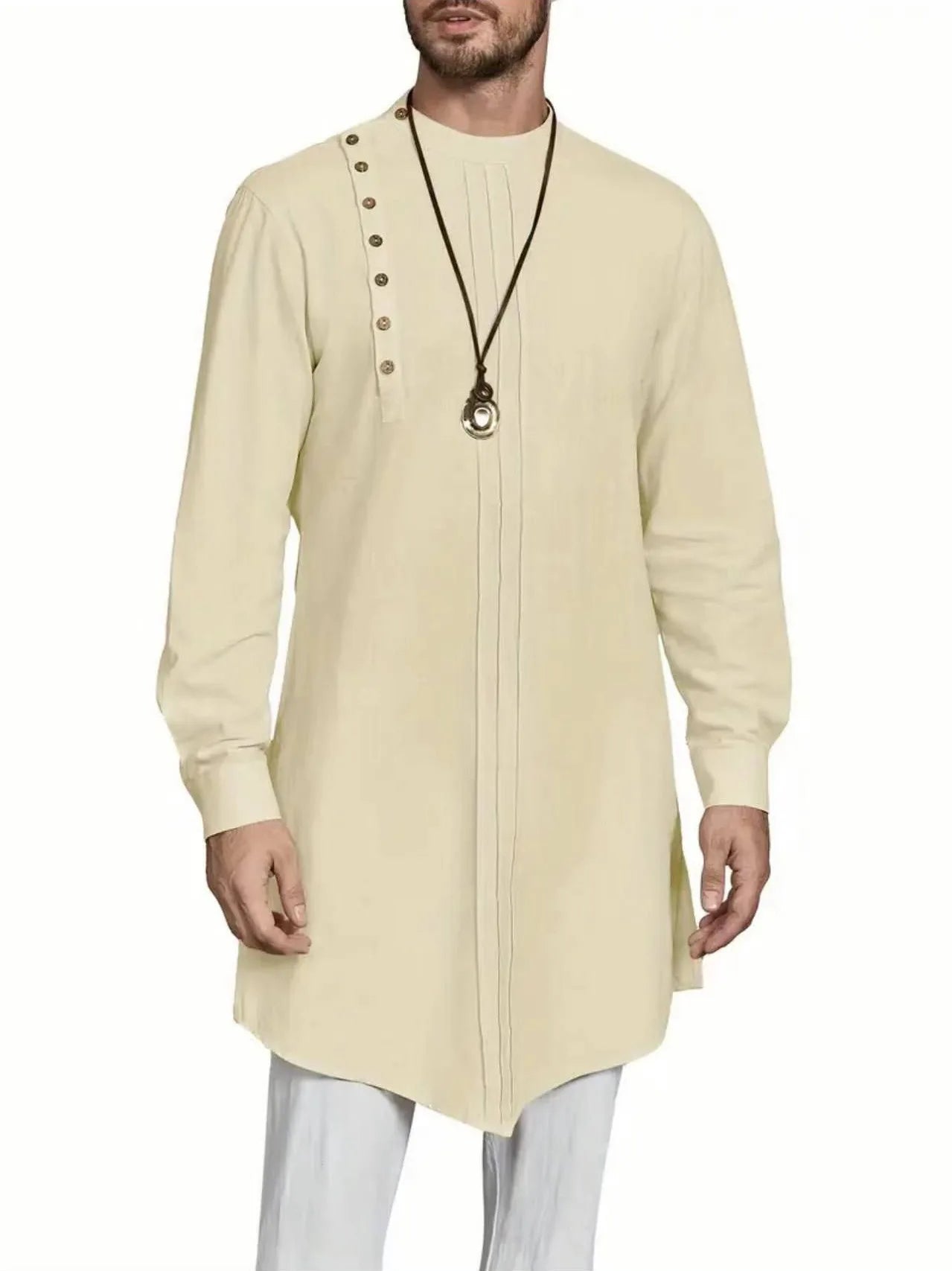 Asymmetrical Button Kurta Top