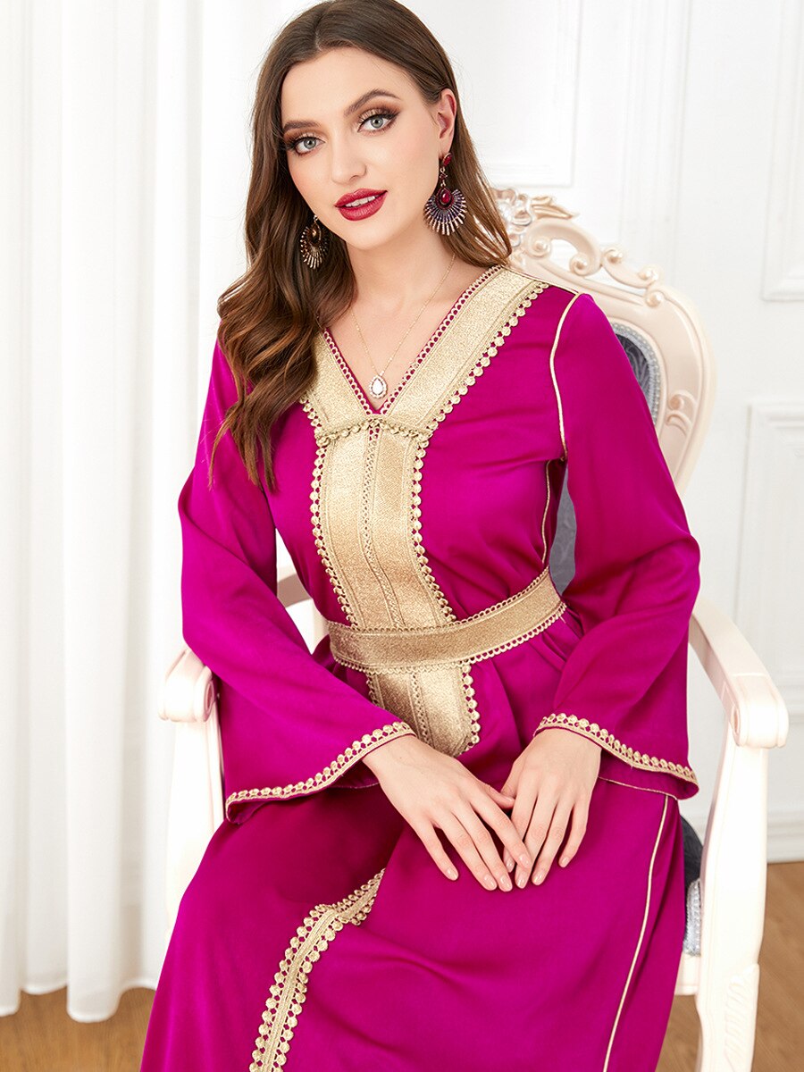 Embroidered Pink Abaya