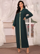 Hooded Rhinestone Abaya