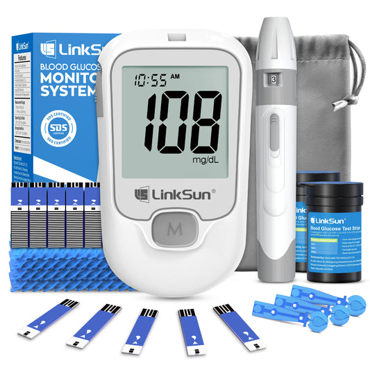 LinkSun G-425-1 Blood Glucose Meter Kit 50/100pcs Test Strips Lancets for Diabetes Monitor Digital Glucometer Blood Sugar Meter