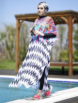 Striped Burkini Swimsuit