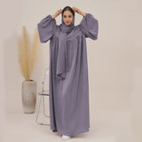 Solid Abaya With Hijab