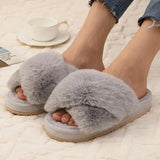 Open Toe Plush Slippers