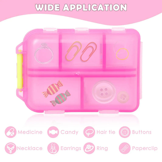 10 Grids Pill Organize Storage Container with 175 Labels Pill Case Health Medicine Organizer Travel Supply Mini Pill Box