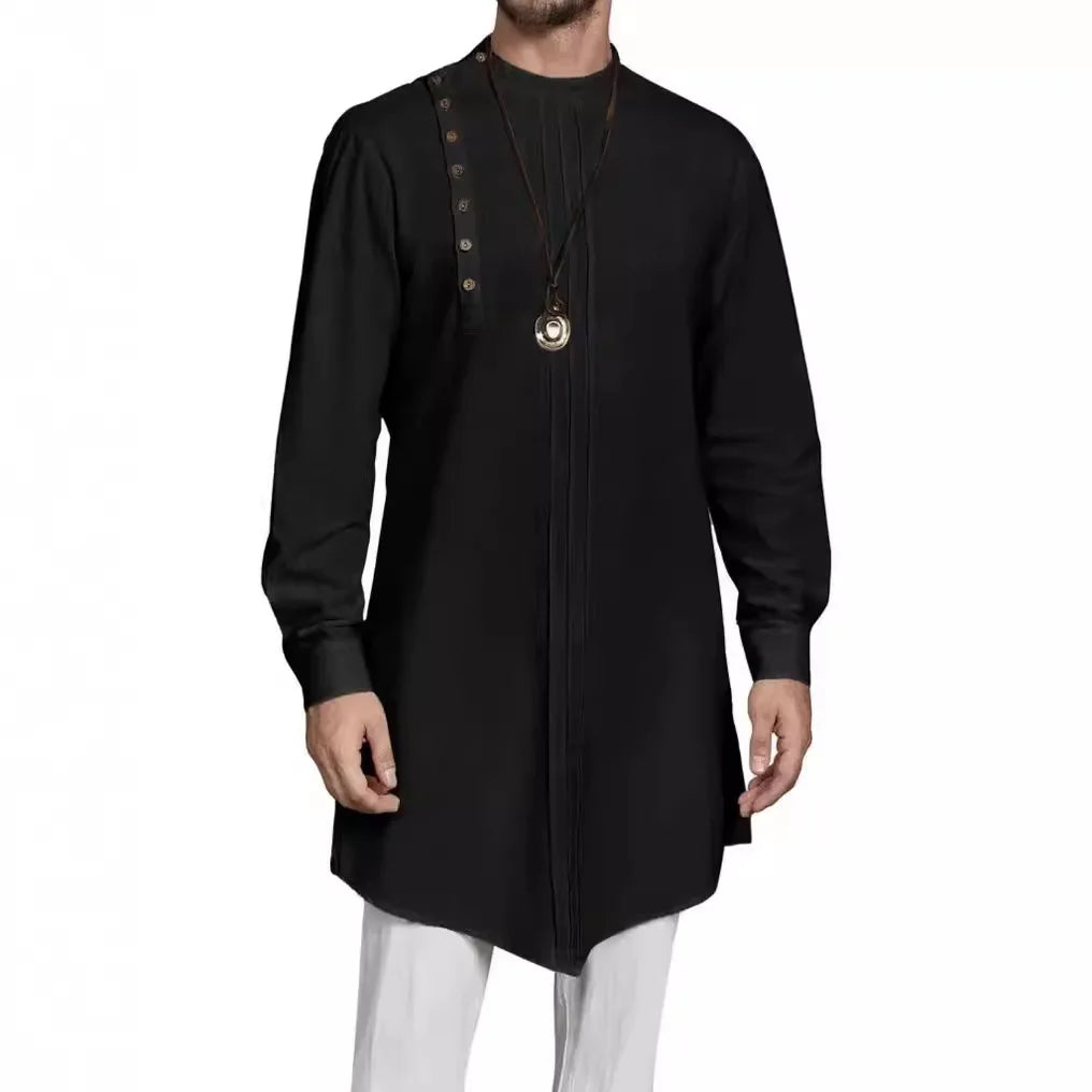 Asymmetrical Button Kurta Top