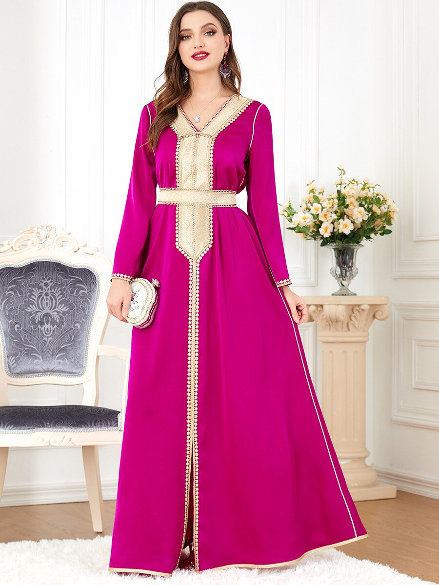 Embroidered Pink Abaya