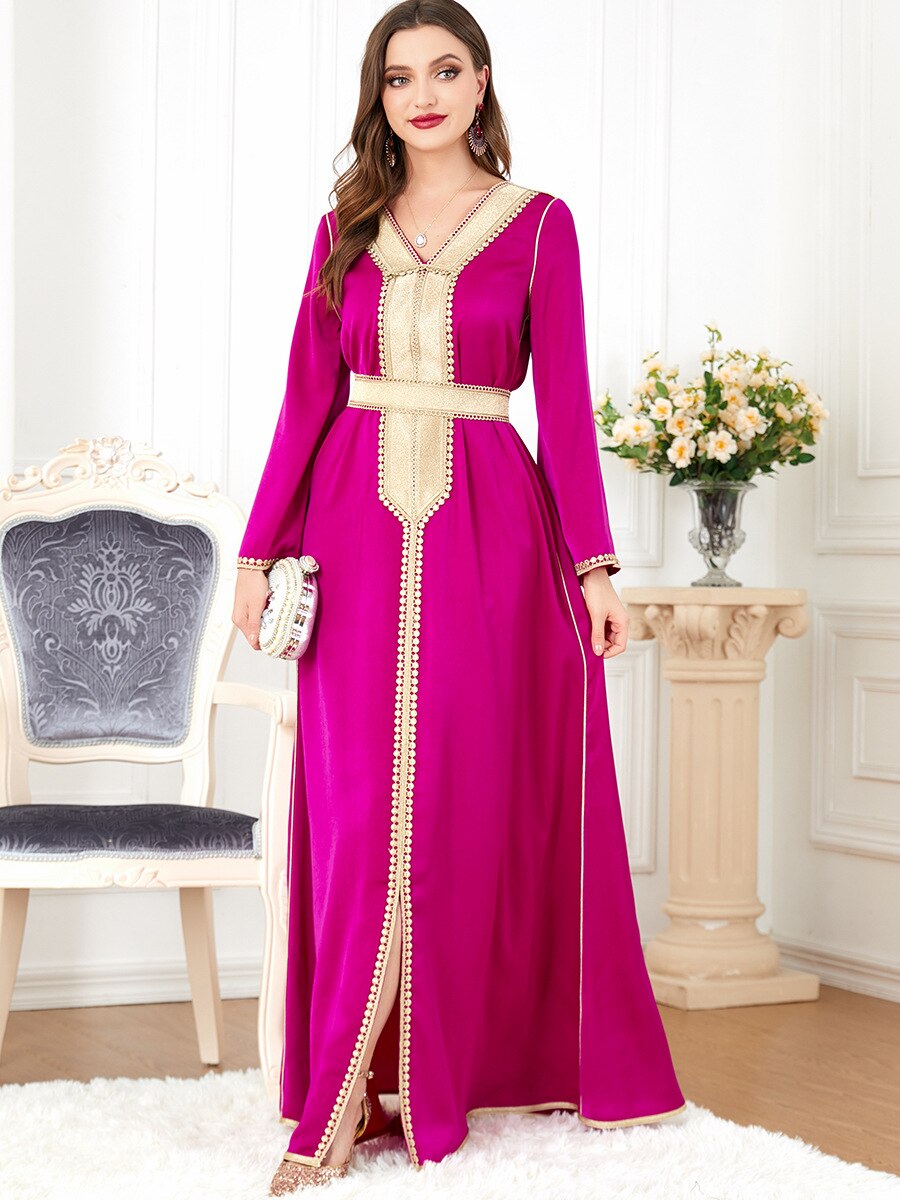 Embroidered Pink Abaya