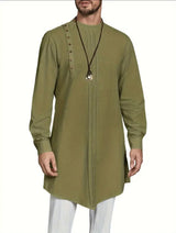 Asymmetrical Button Kurta Top