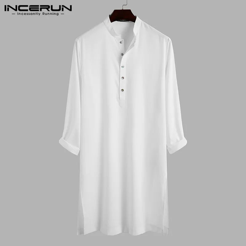 Long Button-Down Kurta Top