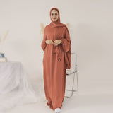 Solid Abaya With Hijab