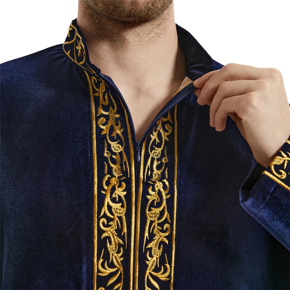 Gold Embroidered Velvet Thobe