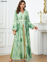 2 Piece Belted Tropical Abaya