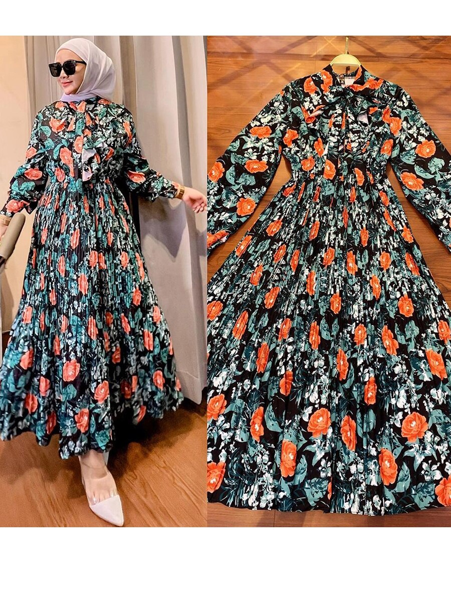 Floral Ruffle Abaya