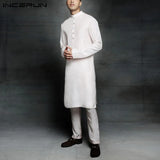 Long Button-Down Kurta Top