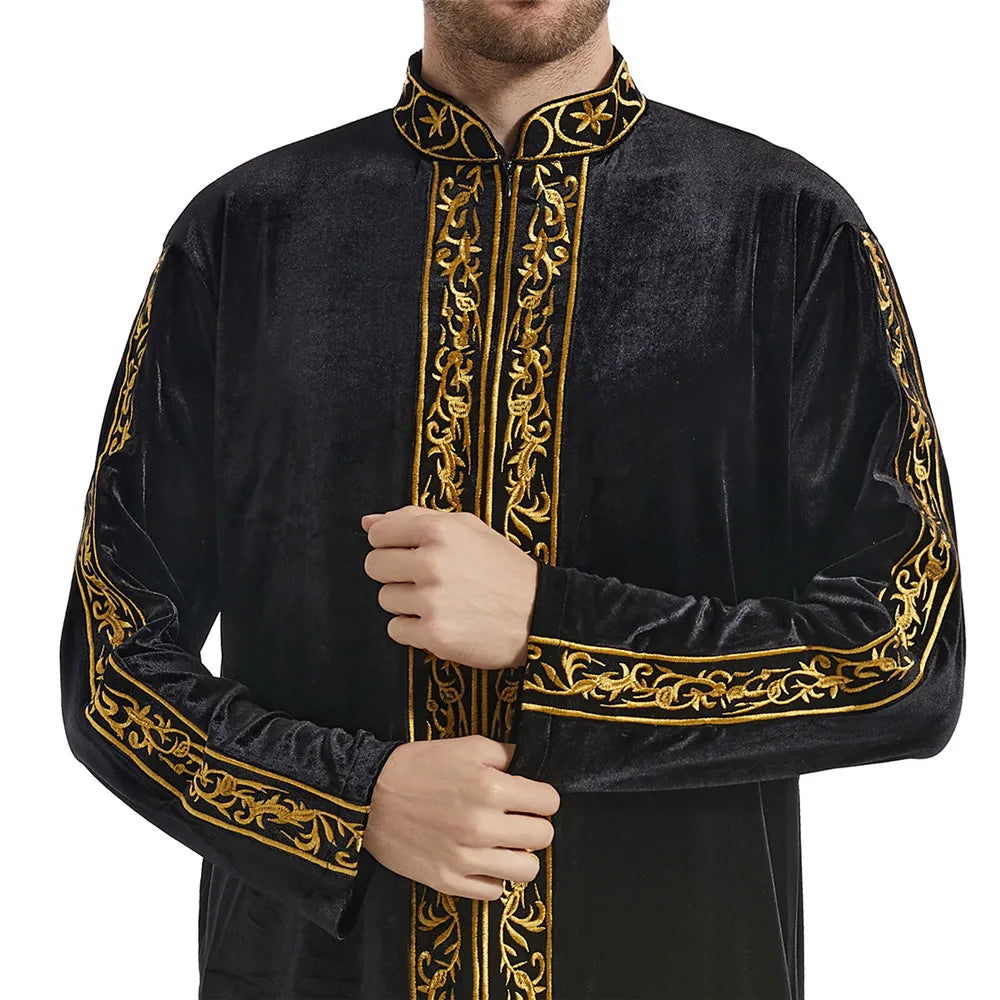 Gold Embroidered Velvet Thobe