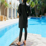 Black Bandana Print Burkini 3 Piece Swimsuit