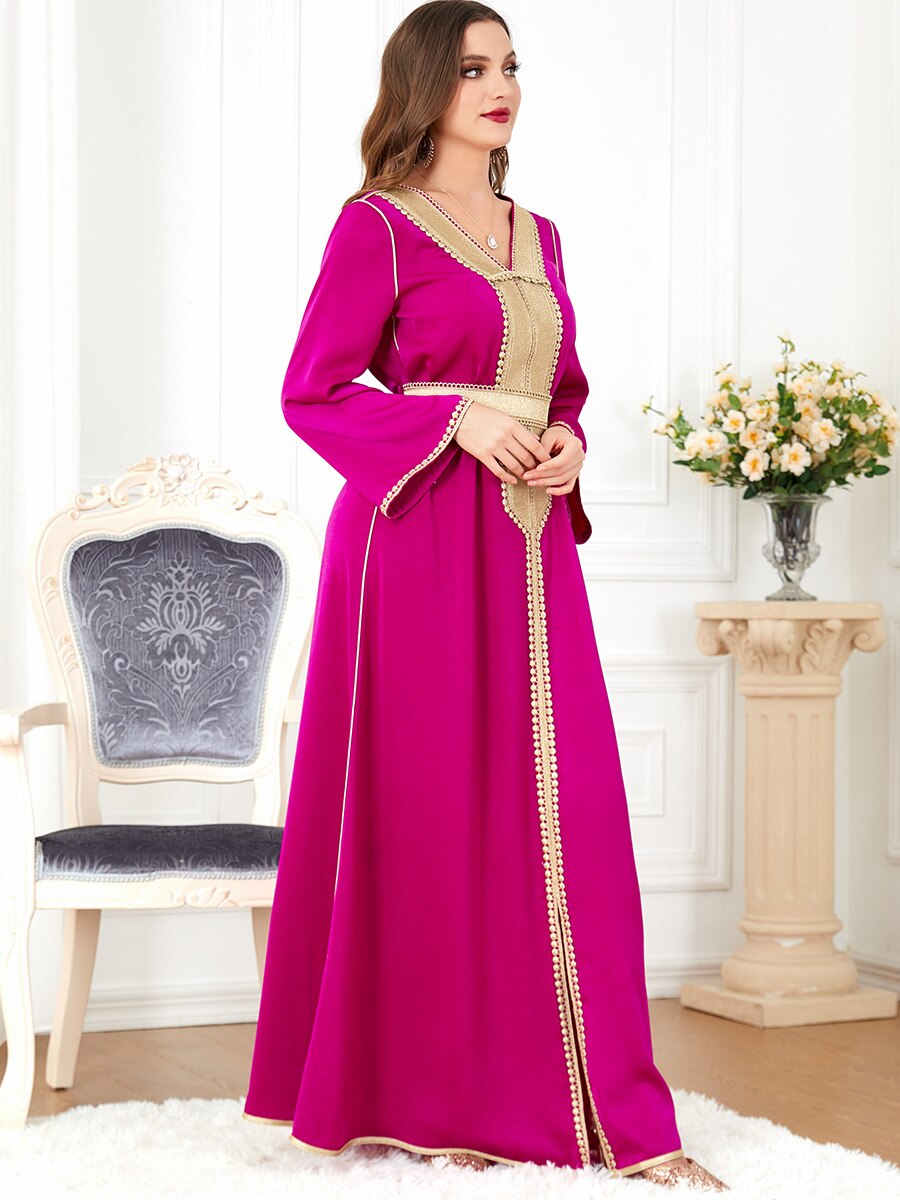 Embroidered Pink Abaya