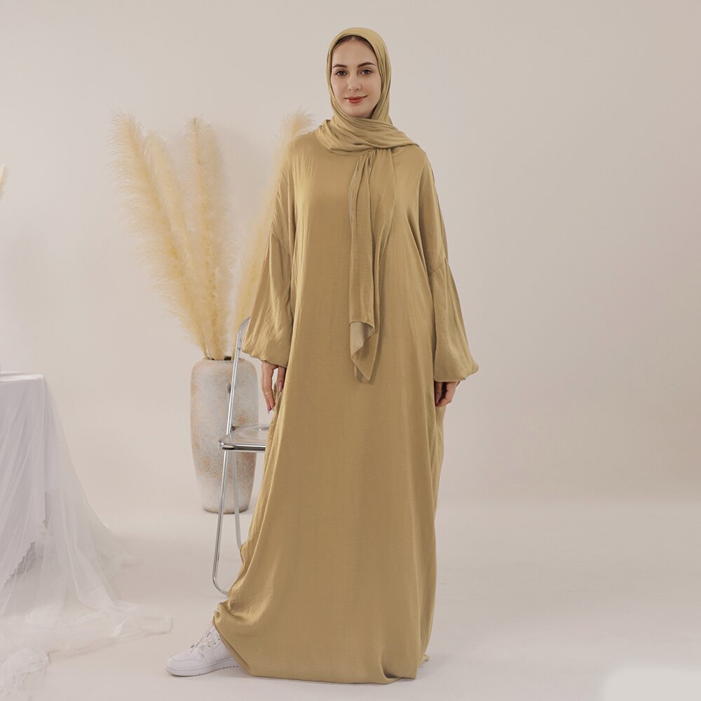 Solid Abaya With Hijab