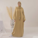 Solid Abaya With Hijab