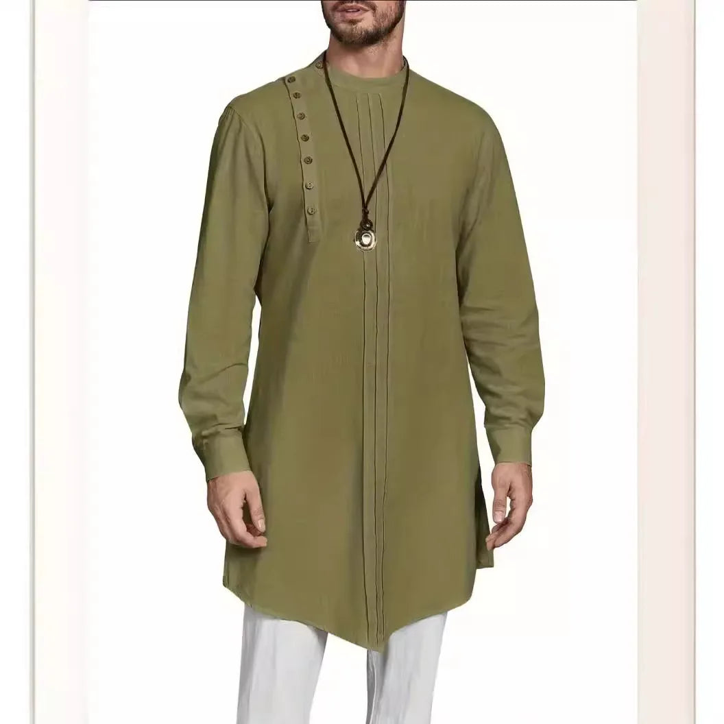 Asymmetrical Button Kurta Top