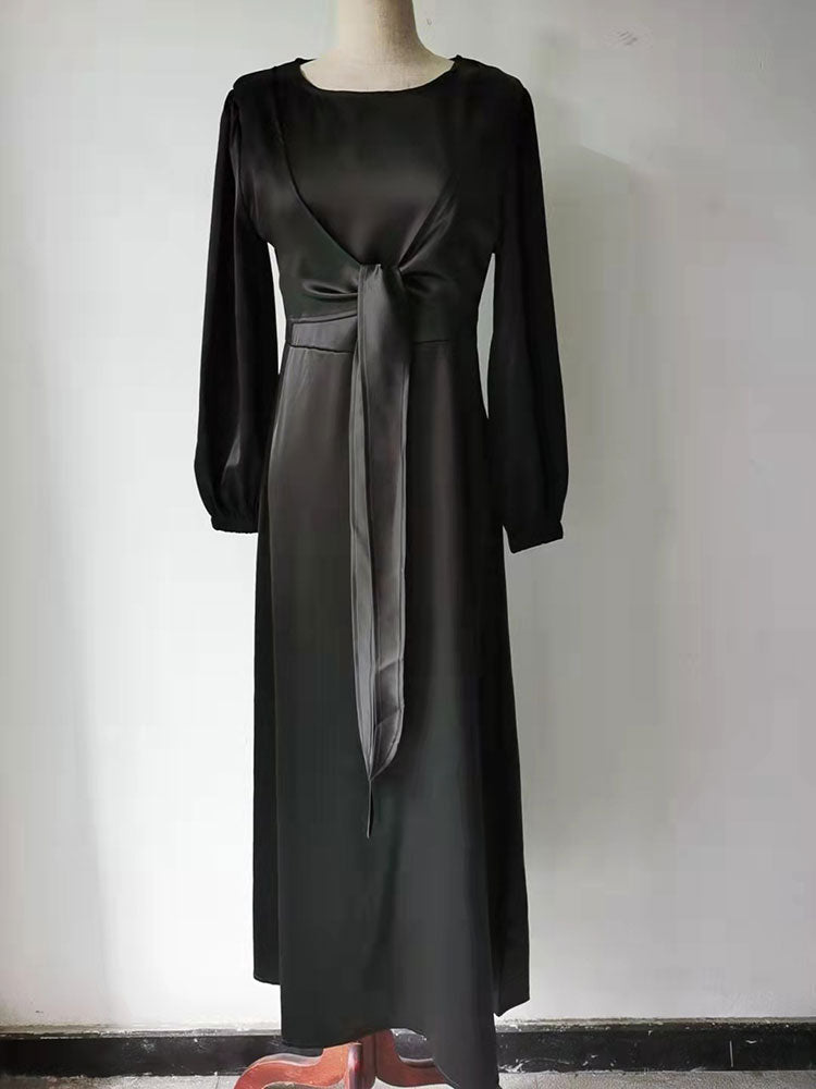 Satin Wrap Abaya