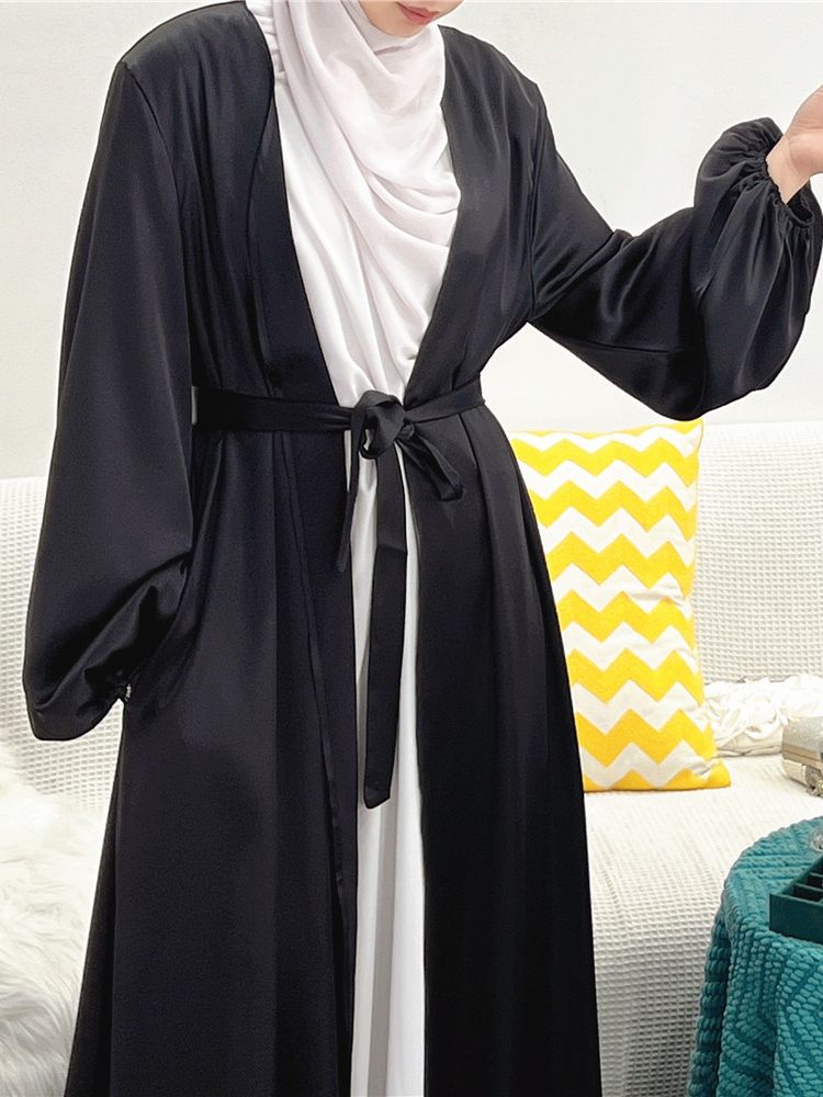 Satin Open Abaya