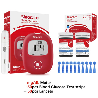 Safe AQ Blood Glucose Meter with Test Strips and Lancets Diabetes Blood Sugar Monitor Glucometer Get results fast 0.6μL sample