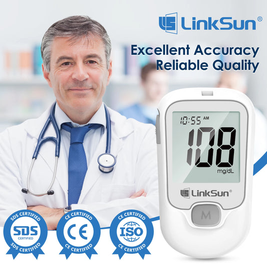 LinkSun G-425-1 Blood Glucose Meter Kit 50/100pcs Test Strips Lancets for Diabetes Monitor Digital Glucometer Blood Sugar Meter