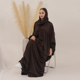 Solid Abaya With Hijab