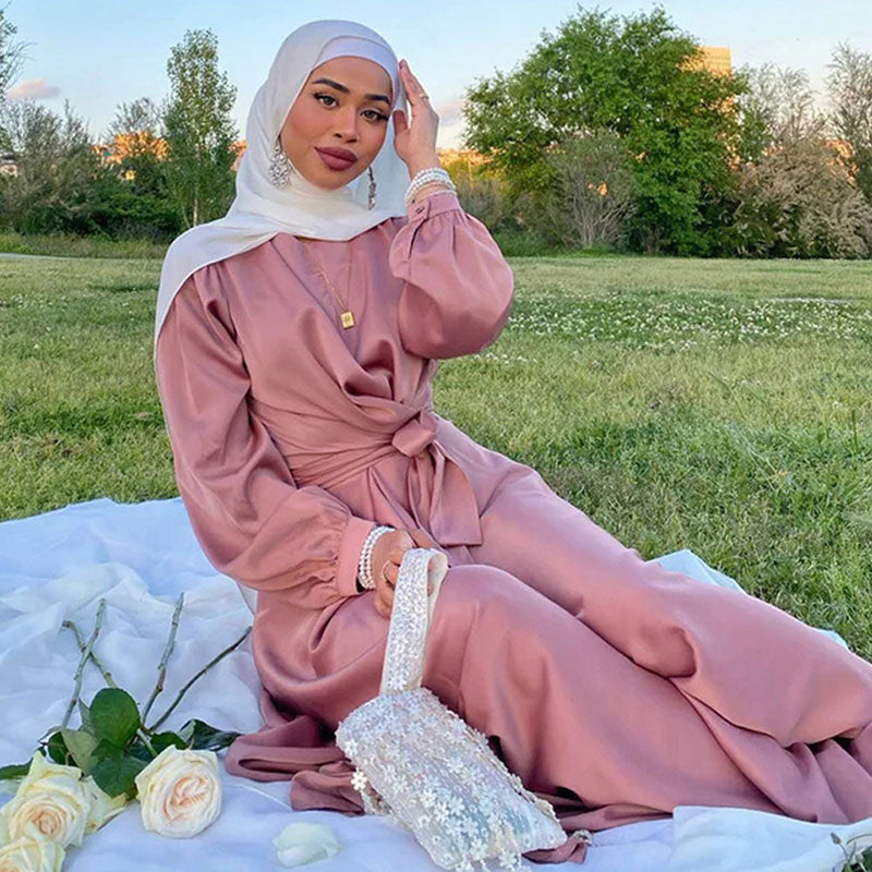 Satin Wrap Abaya